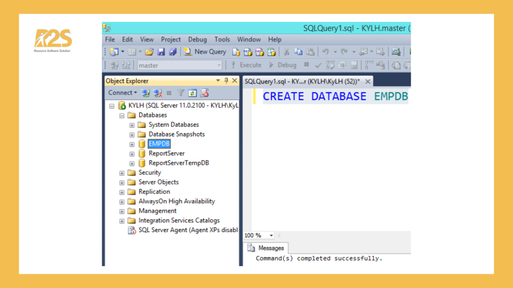 Cách tạo cơ sở dữ liệu với SQL Server