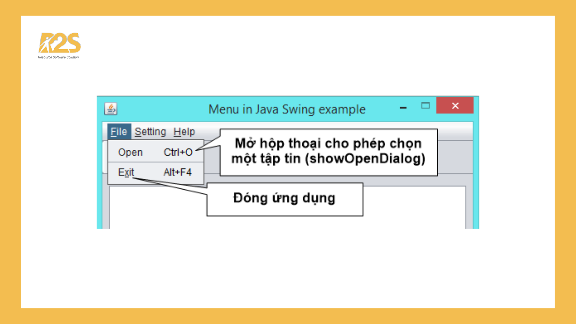Menu trong Java Swing - R2S Academy