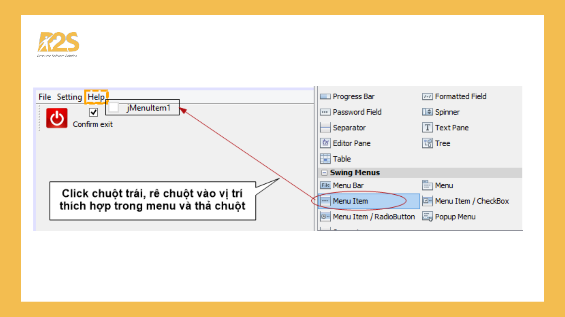 Menu trong Java Swing - R2S Academy
