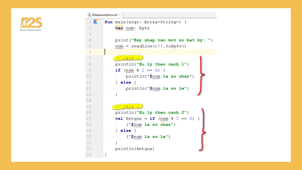 Câu lệnh điều kiện trong kotlin